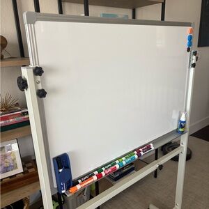 Dry Erase Board with Stand 36"x24", Height Adjusted